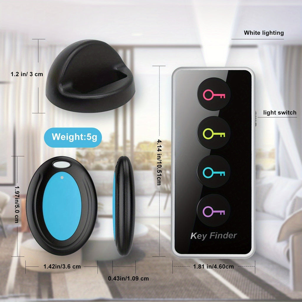 FlashFind | 4-in-1 RF-sleutelzoeker – LED-flitser + kleurgecodeerde afstandsbedieningzoeker voor sleutels