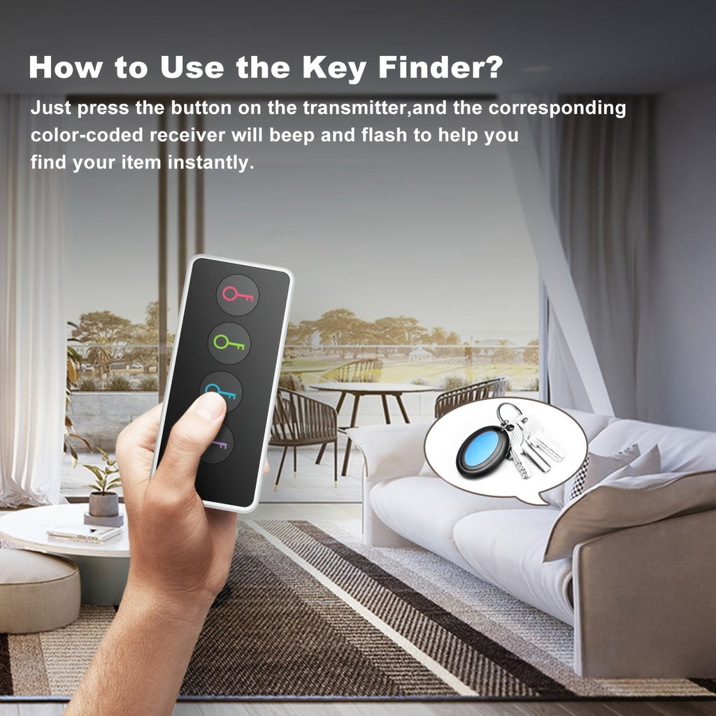 FlashFind | 4-in-1 RF-sleutelzoeker – LED-flitser + kleurgecodeerde afstandsbedieningzoeker voor sleutels