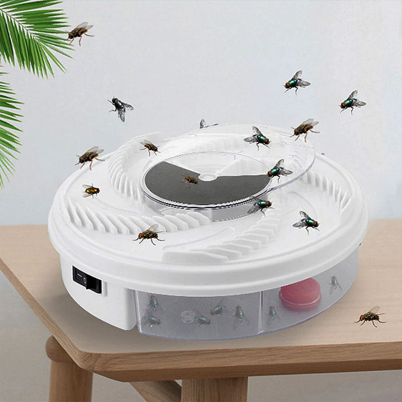 FlyGone | Elektrische automatische vliegenvanger - Stille insectenvanger voor binnen met lokaasbakje