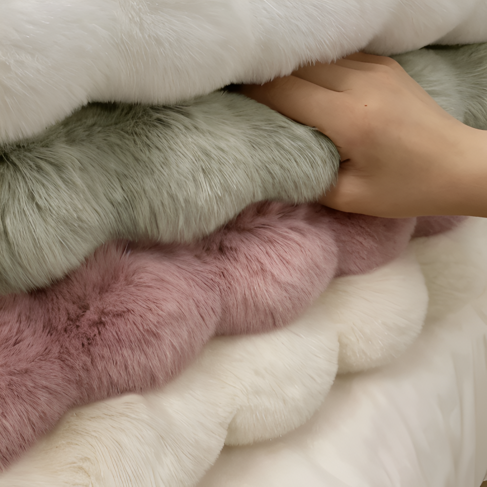 VeluMat | Zacht, donzig, rond fleece vloerkleed – antislip, gezellige decoratieve mat