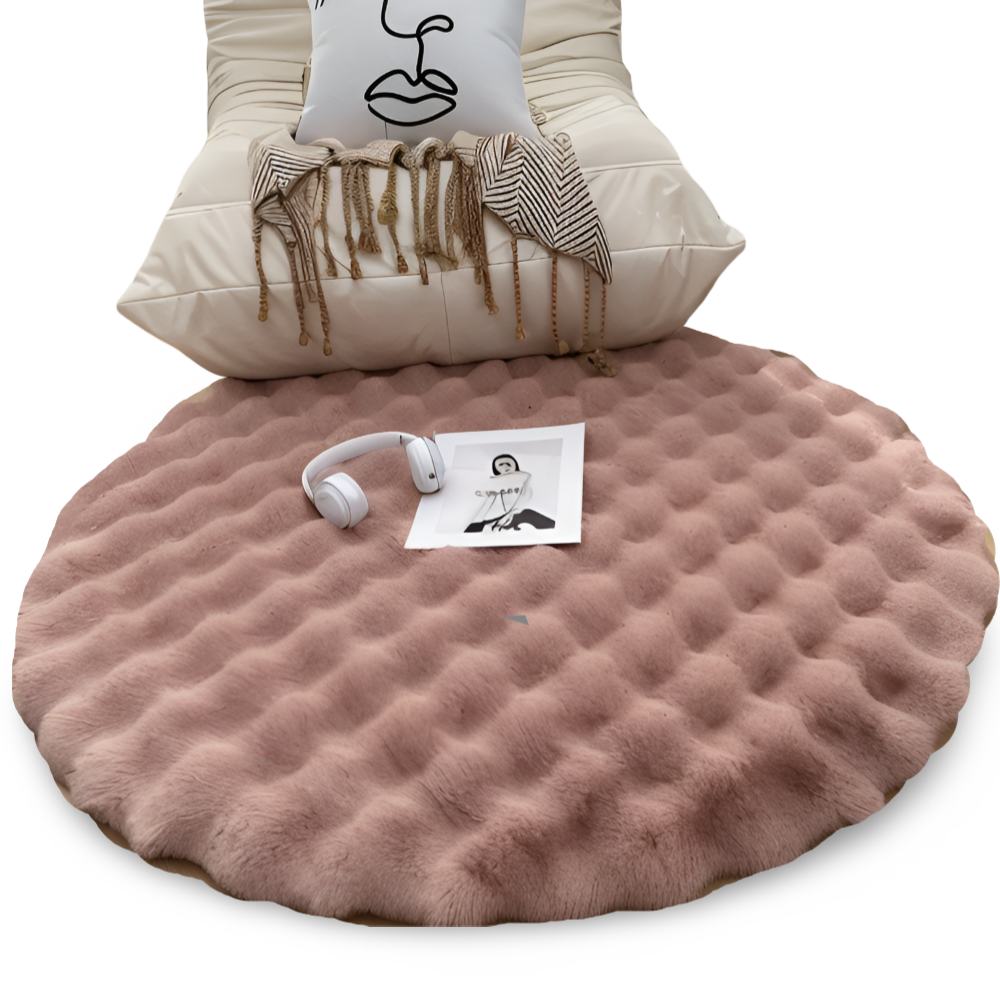 VeluMat | Zacht, donzig, rond fleece vloerkleed – antislip, gezellige decoratieve mat