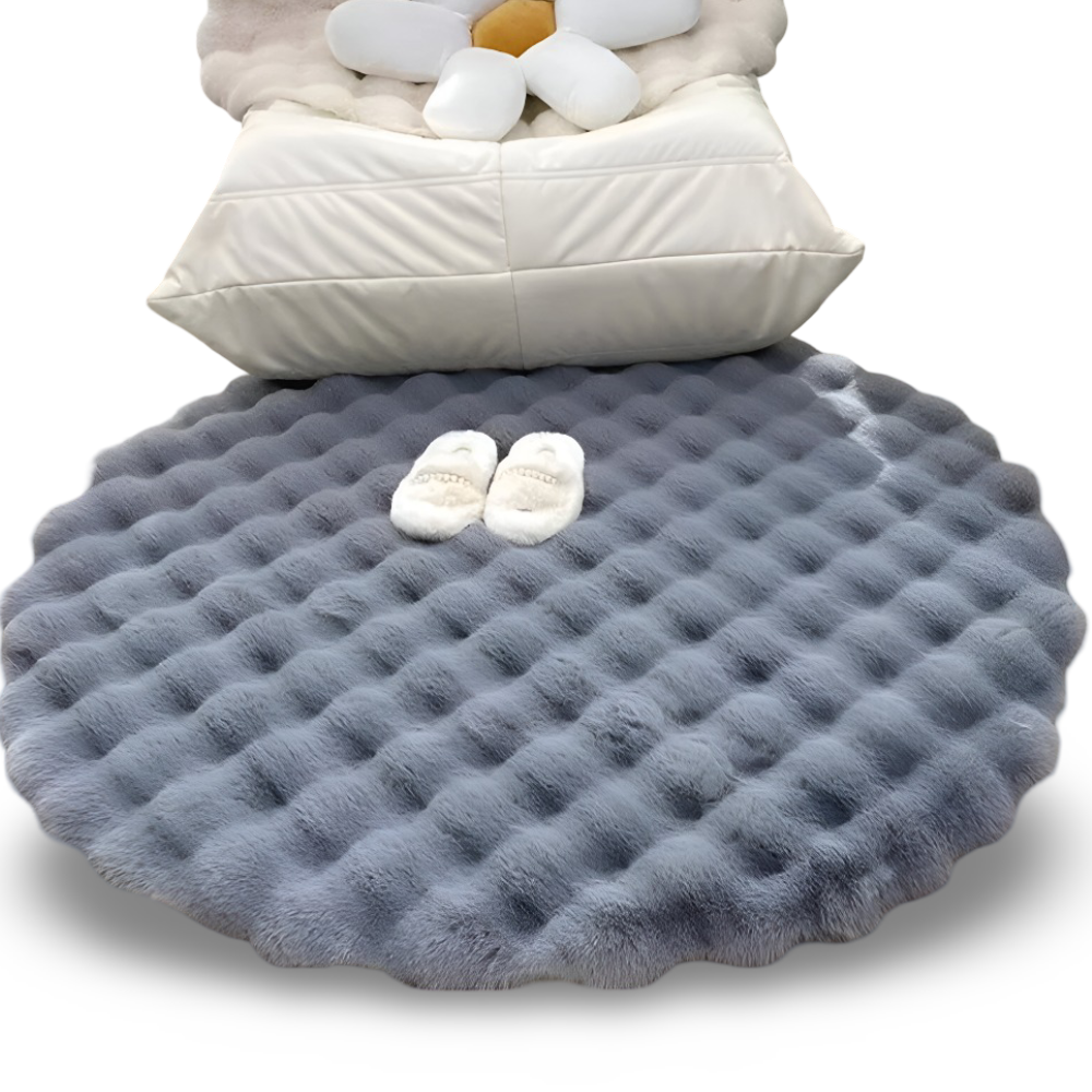 VeluMat | Zacht, donzig, rond fleece vloerkleed – antislip, gezellige decoratieve mat