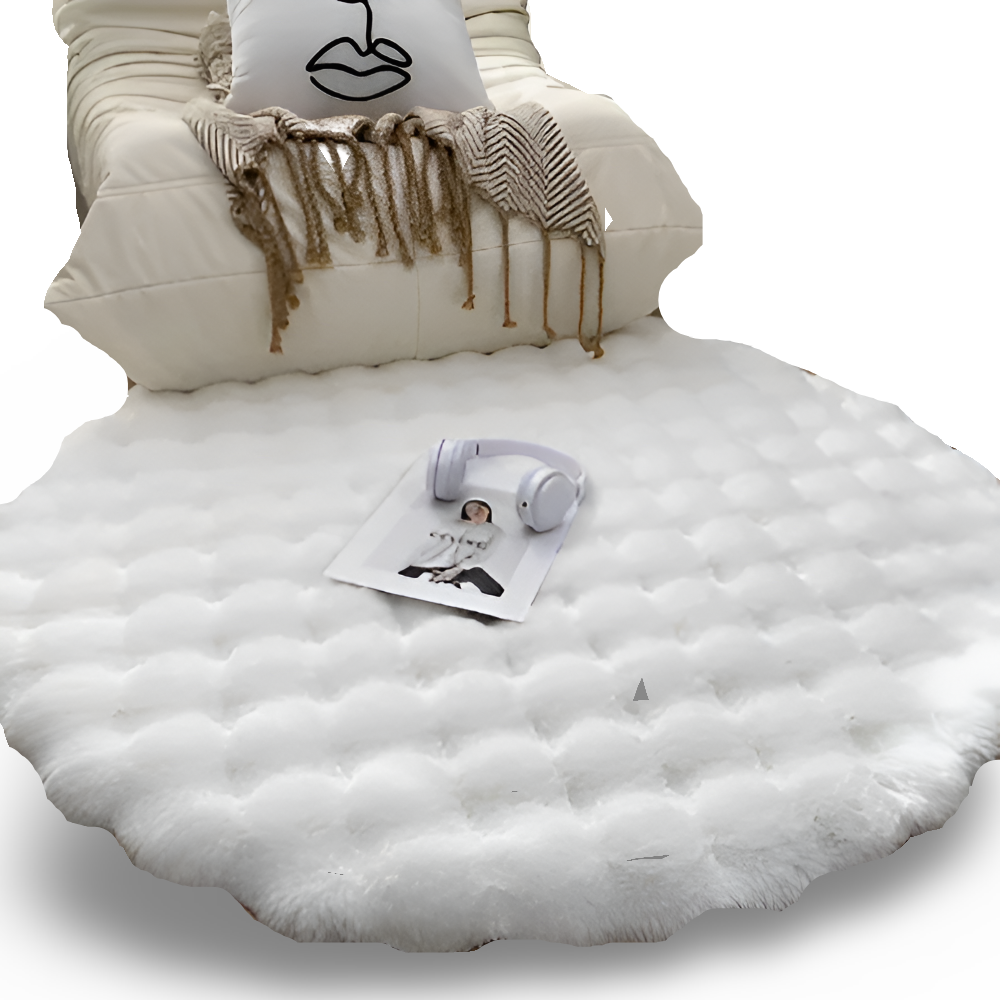 VeluMat | Zacht, donzig, rond fleece vloerkleed – antislip, gezellige decoratieve mat