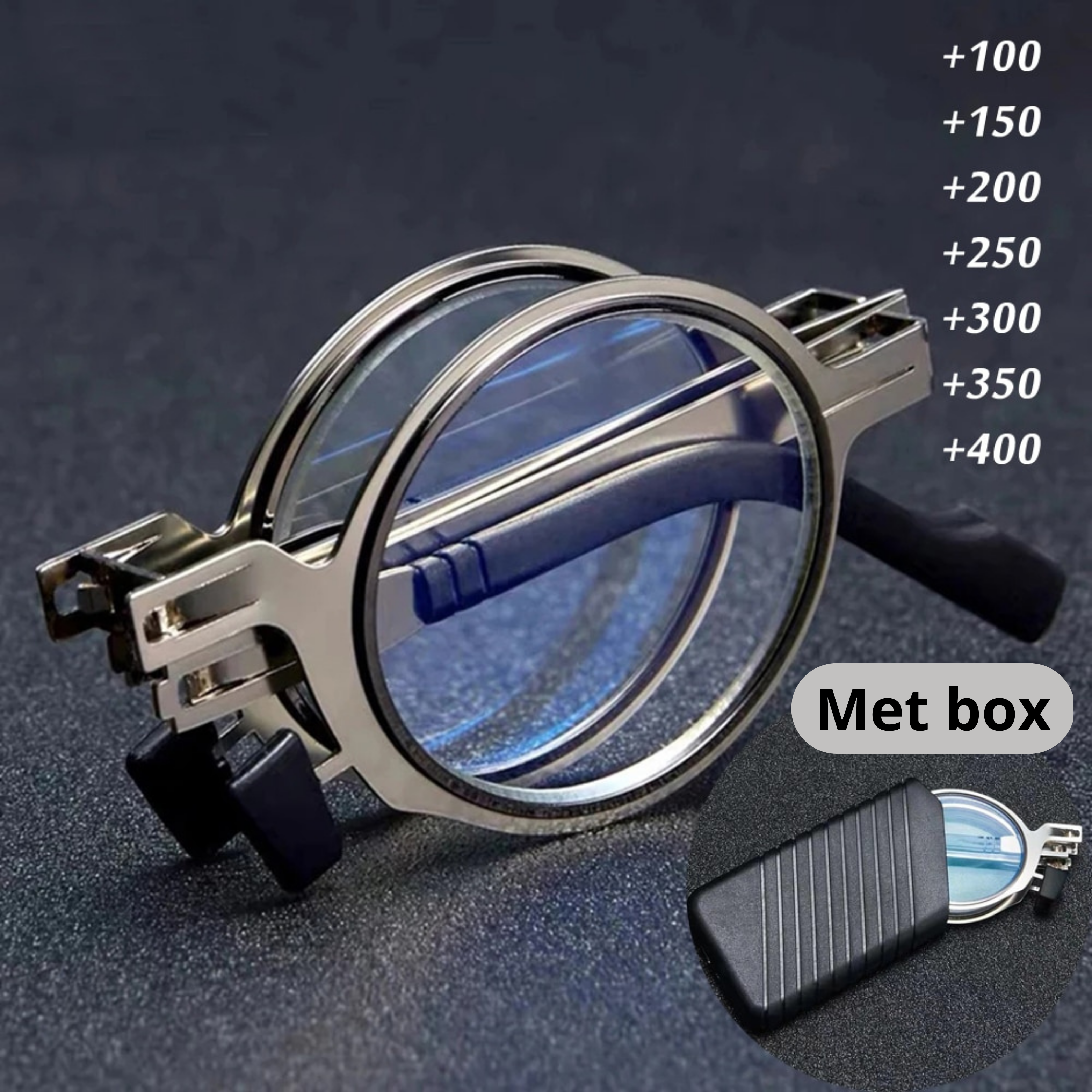 FoldSight | Ultralichte opvouwbare leesbril – bescherming tegen blauw licht, zakformaat met draagtasje