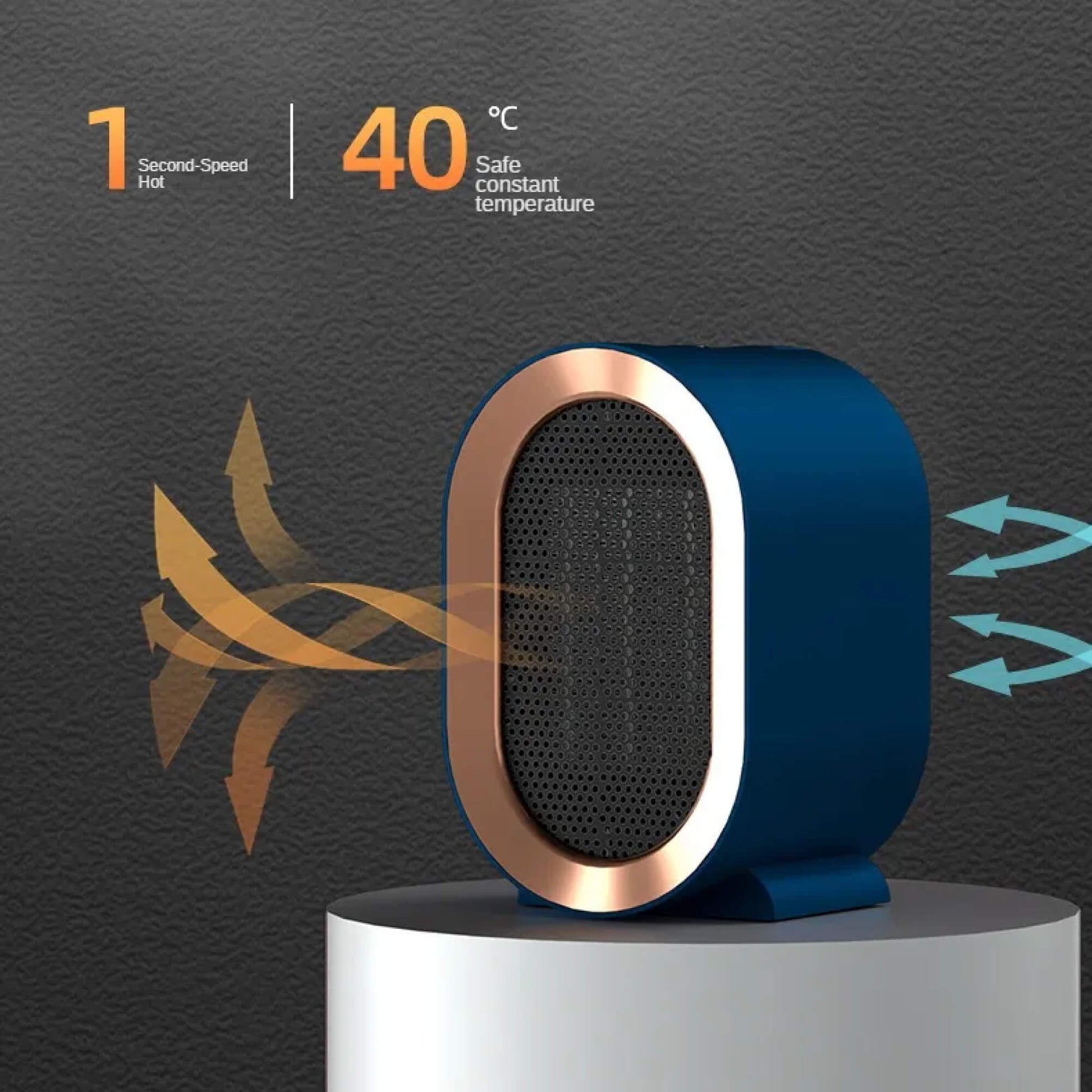 TinyToast | Draagbare kleine elektrische ruimteverwarmer – energiezuinig, laag vermogen, compacte kamerverwarmer