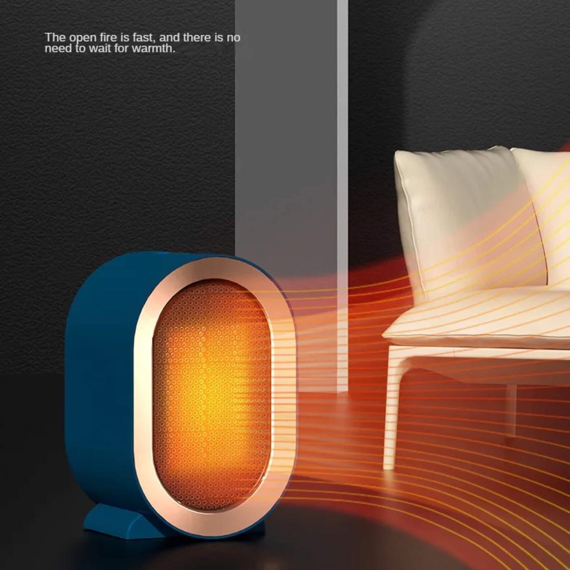 TinyToast | Draagbare kleine elektrische ruimteverwarmer – energiezuinig, laag vermogen, compacte kamerverwarmer