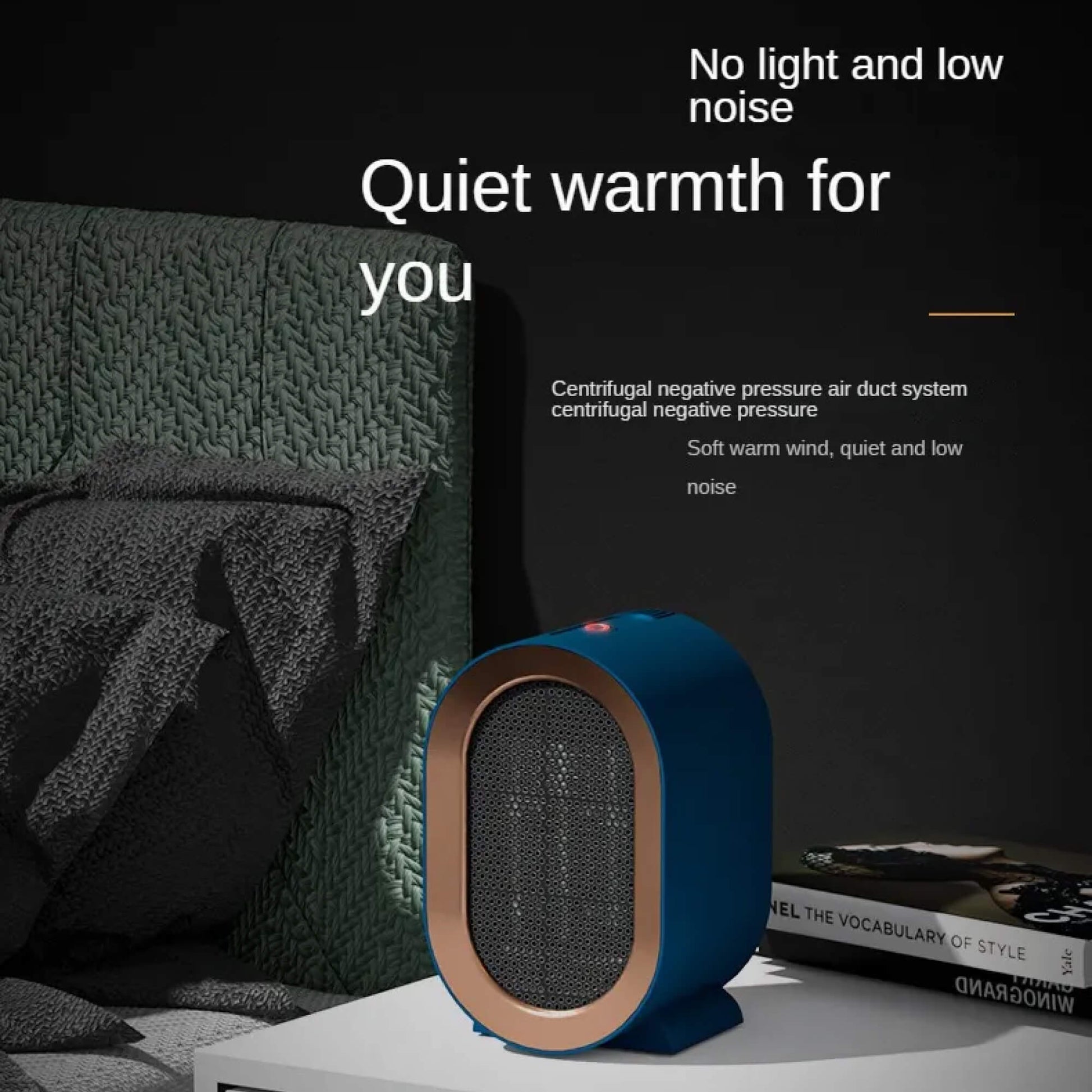 TinyToast | Draagbare kleine elektrische ruimteverwarmer – energiezuinig, laag vermogen, compacte kamerverwarmer