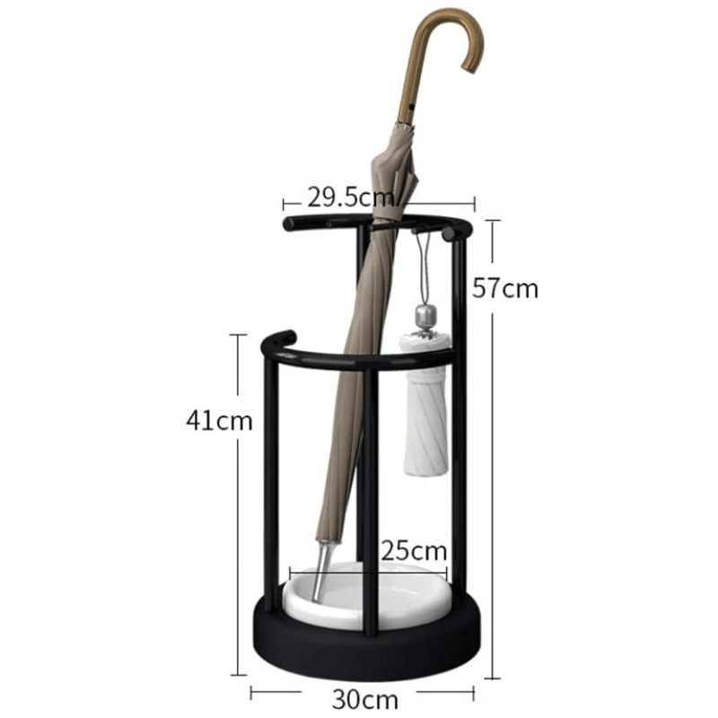 UmbraHold | Parapluhouder – Vrijstaande metalen standaard met lekbak - Moderne organizer voor in de hal