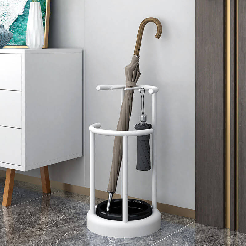 UmbraHold | Parapluhouder – Vrijstaande metalen standaard met lekbak - Moderne organizer voor in de hal