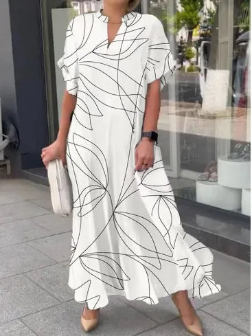 Beya | Zomerse maxi-jurk voor dames – Gestreepte lange strandjurk voor vrijetijdsgebruik