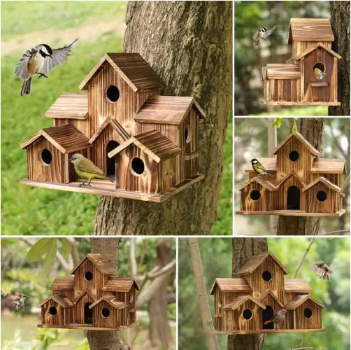 Nestleef | Opknoping vogelhuisje voor buiten - Ruime houten nestkast, natuurlijke schuilplaats