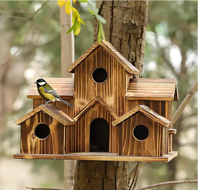 Nestleef | Opknoping vogelhuisje voor buiten - Ruime houten nestkast, natuurlijke schuilplaats