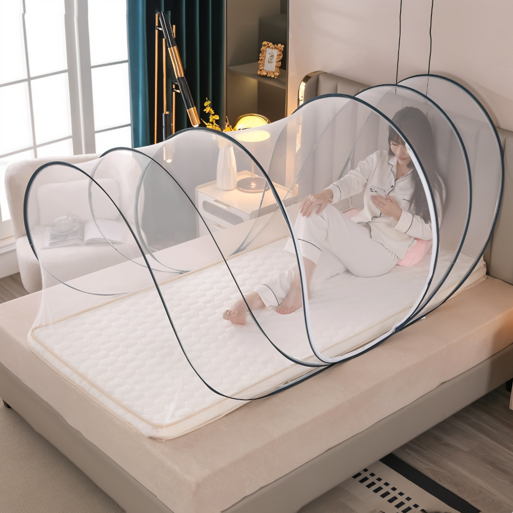 MosquiGuard | Opvouwbaar Groot Rond Anti-Muggen Net – Polyester & Glasvezel