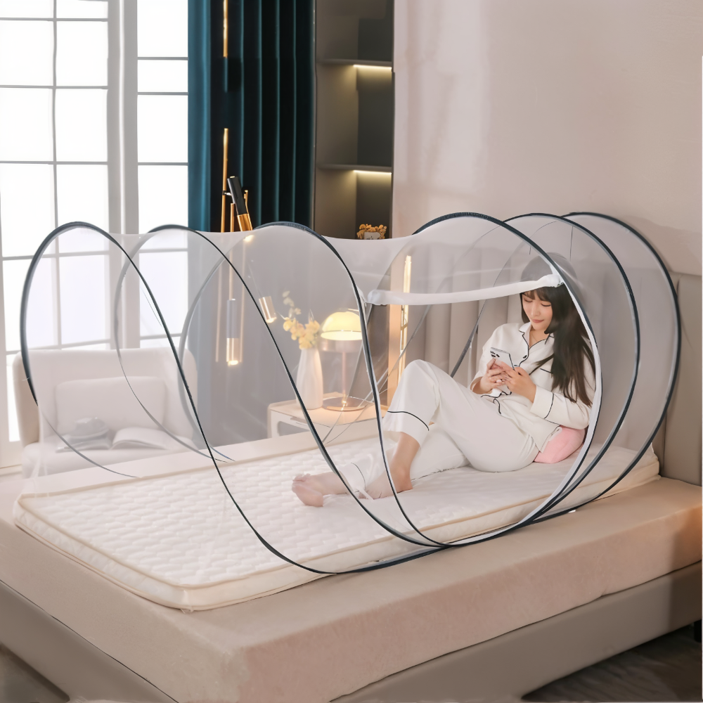 MosquiGuard | Opvouwbaar Groot Rond Anti-Muggen Net – Polyester & Glasvezel