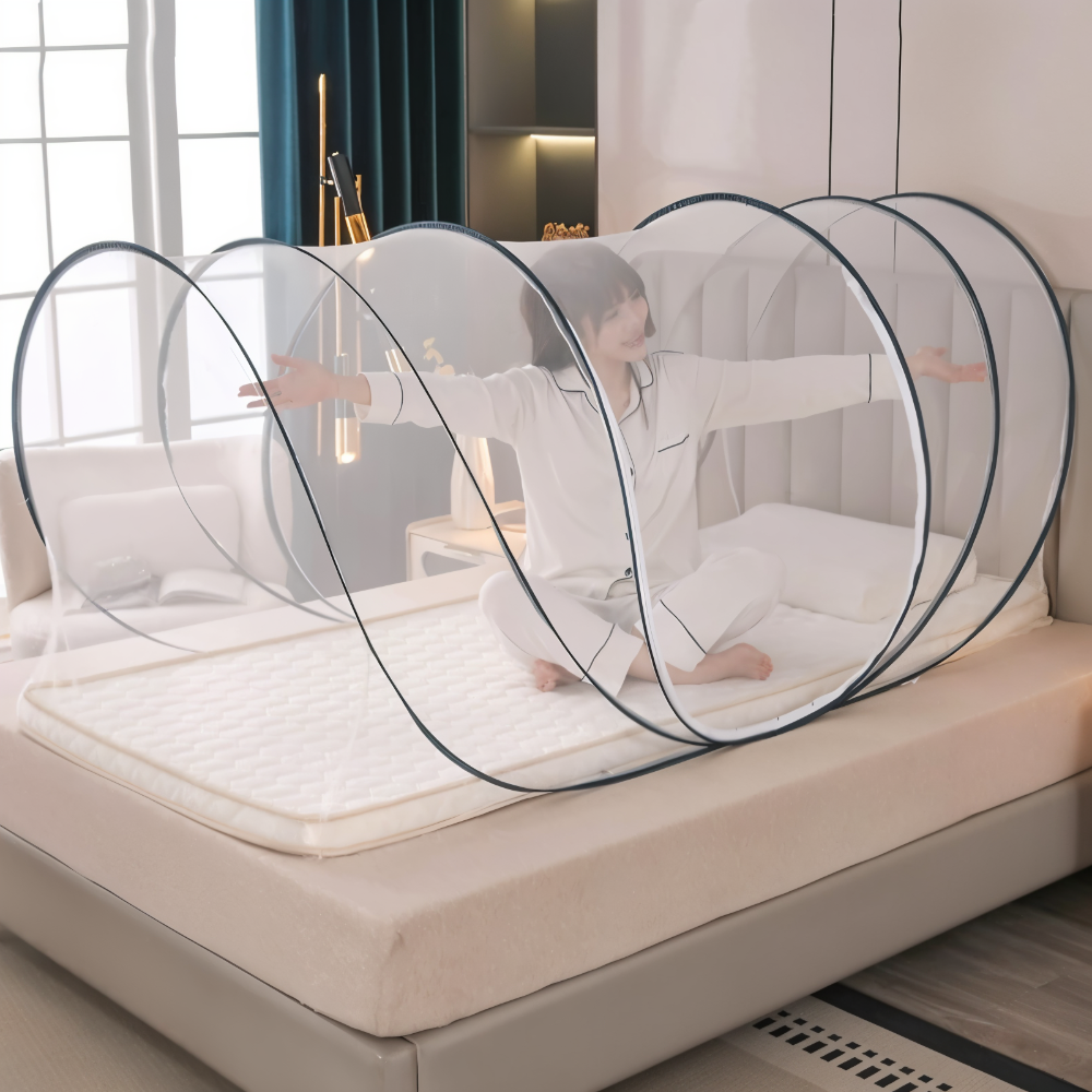 MosquiGuard | Opvouwbaar Groot Rond Anti-Muggen Net – Polyester & Glasvezel