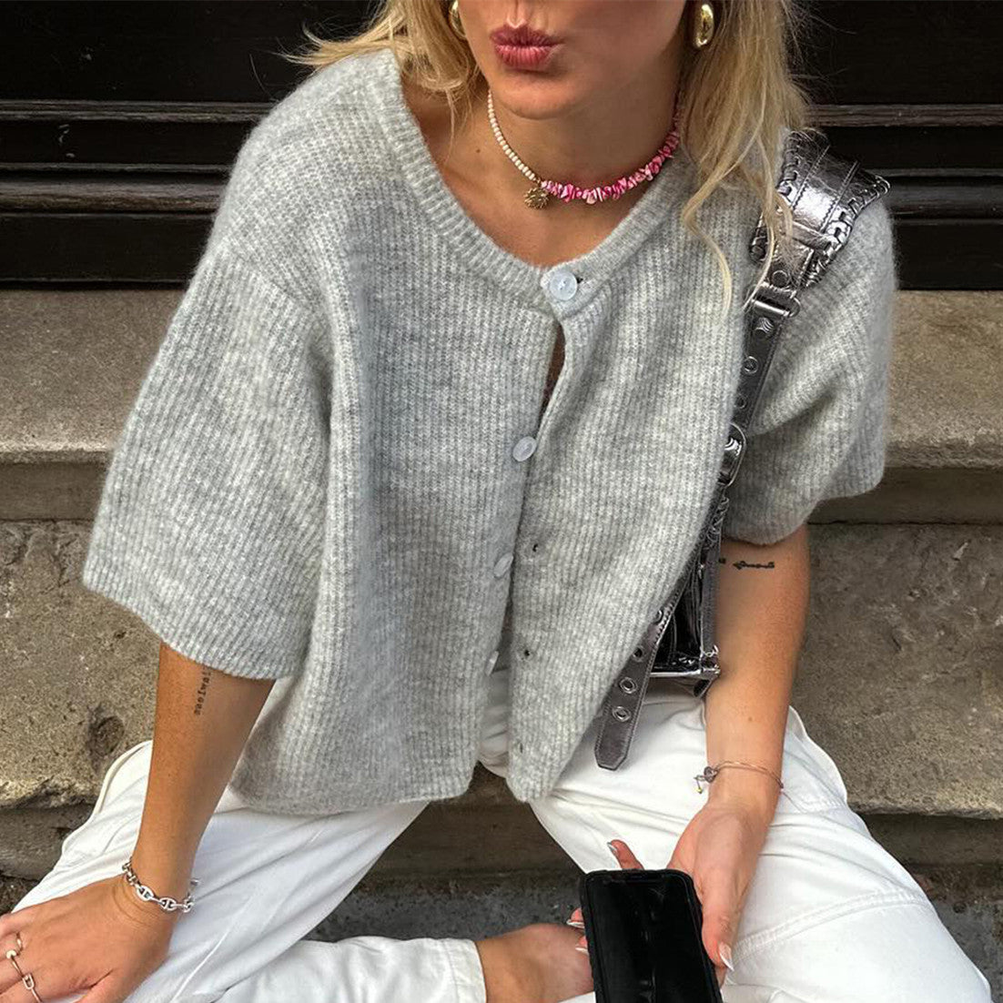 Zylenna | Cardigan met Korte Mouwen – Lichtgewicht Gebreide Top, Voor Casual & Smart-Casual