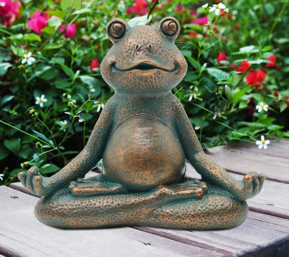 ZenFrog | Mediterende kikker-kabouter decoratie – Harsen tuin- en woonaccessoire