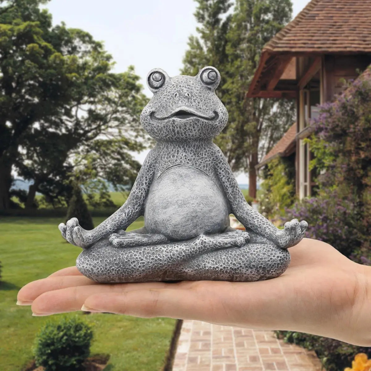 ZenFrog | Mediterende kikker-kabouter decoratie – Harsen tuin- en woonaccessoire