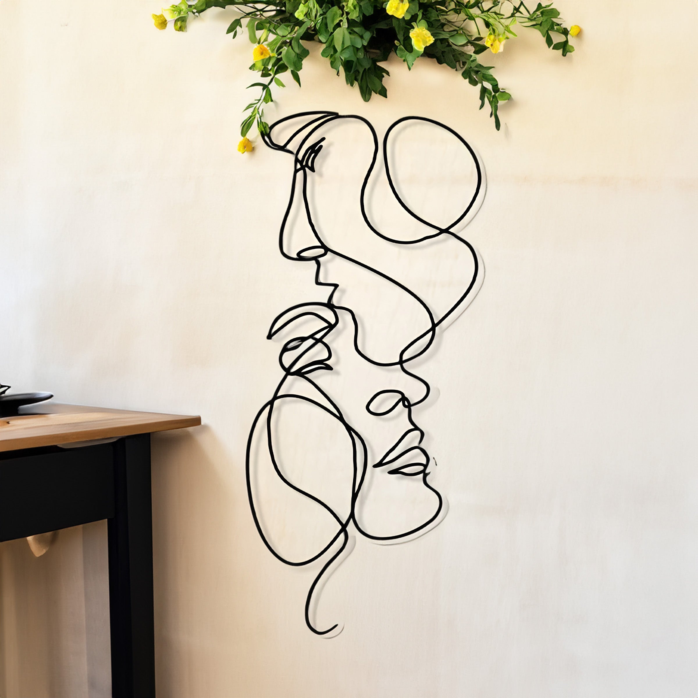 FerroFlow | 3D abstracte metalen wanddecoratie, minimalistische ijzeren sculptuur voor woonkamer