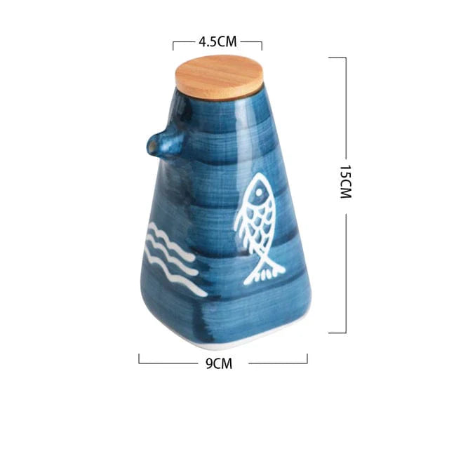 Essenza | Mediterrane olie en azijn pot - Griekse keramische Cruet Set voor Olijfolie & Azijn