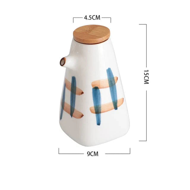 Essenza | Mediterrane olie en azijn pot - Griekse keramische Cruet Set voor Olijfolie & Azijn