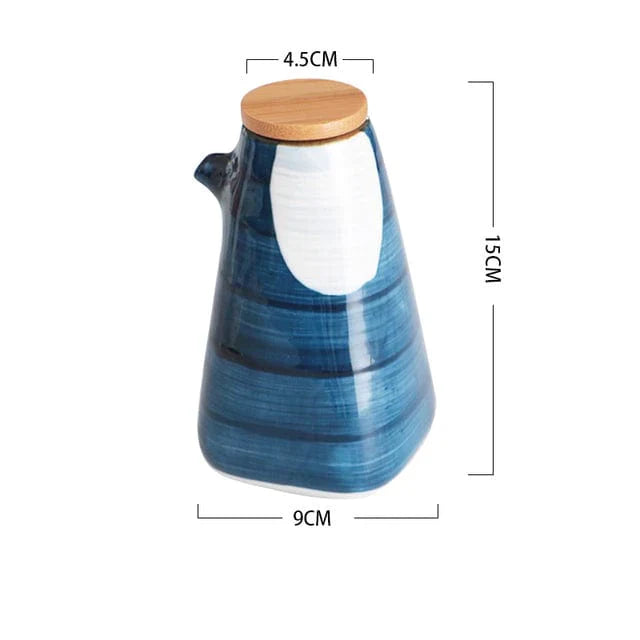 Essenza | Mediterrane olie en azijn pot - Griekse keramische Cruet Set voor Olijfolie & Azijn