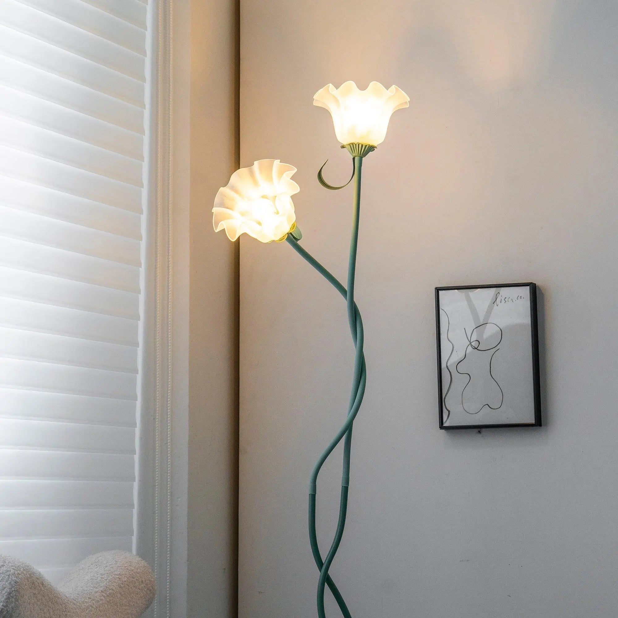 BlossomLight | Elegante serene Bell bloemen Vloerlamp