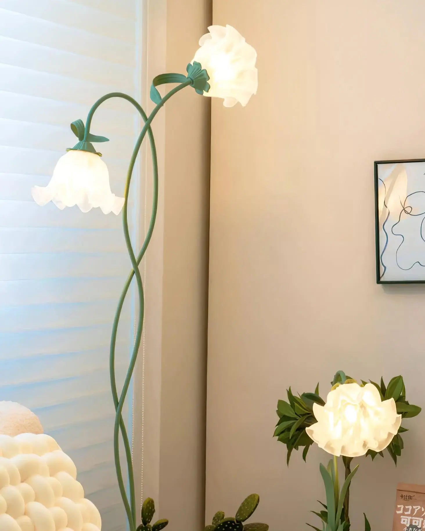 BlossomLight | Elegante serene Bell bloemen Vloerlamp