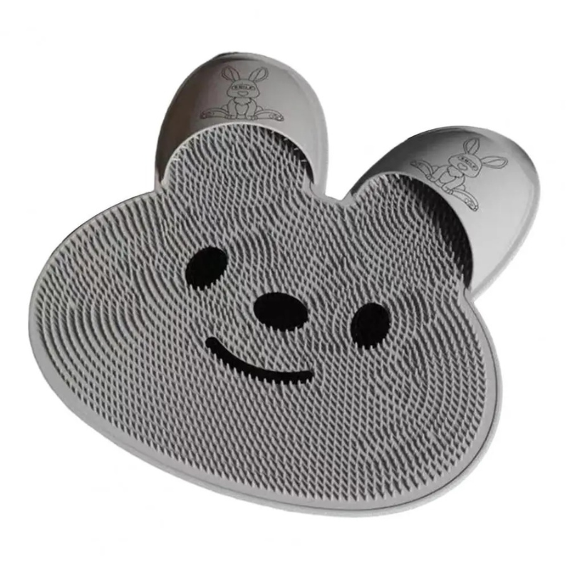 SnugScrub | Anti-slip Silicone Konijntje Douchemat - Zachte Voet- & Rugreiniger, Massageborstel