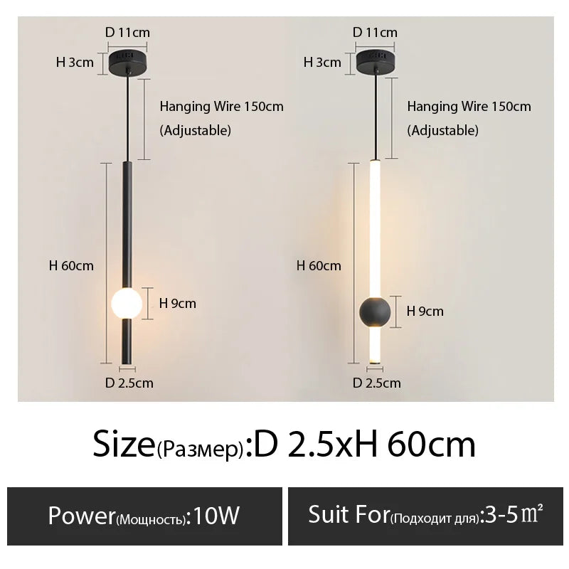 LineaLux | Moderne LED Bar Hanglamp - Minimalistisch Goud & Zwart Hanglamp