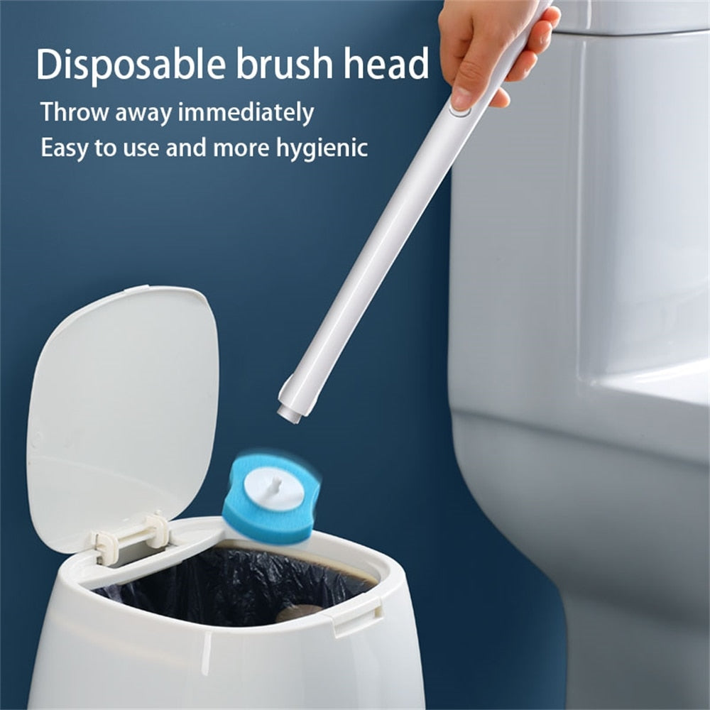 ReachClean | Wegwerp toiletborstel met lange steel – Hygiënische en gemakkelijke badkamerreinigingsset