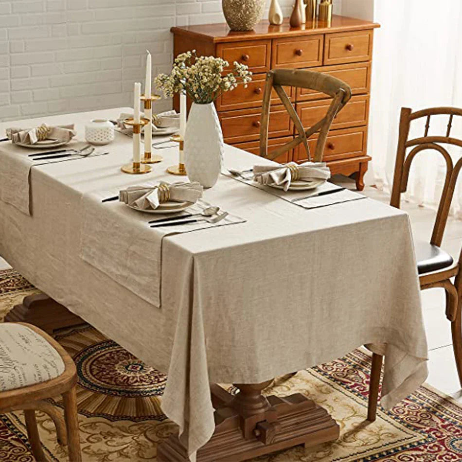 SoftDrape | Linnen tafelkleed – Wasbare stof die stofwerend is, decoratie voor eetkamer en keuken