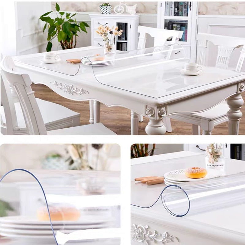 ClearGuard | Mat transparant PVC-tafelscherm – Duurzame, kras- en morsbestendige oppervlaktebeschermer