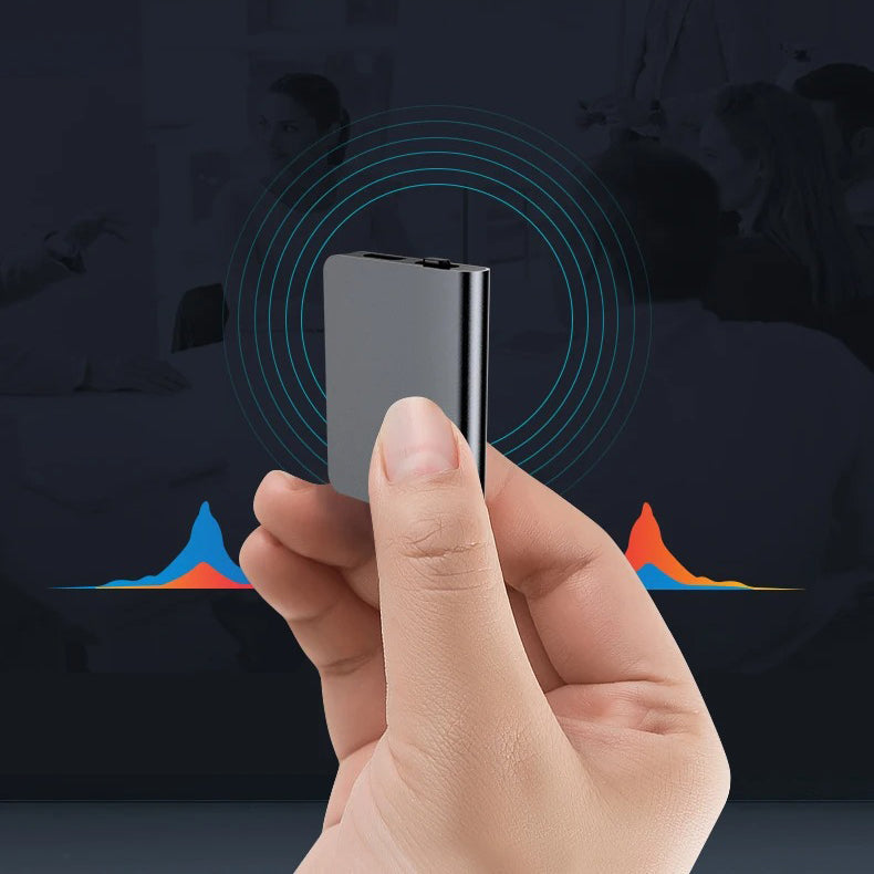StealthRec | Mini Ultradunne Spy Microfoon Recorder - Draagbaar Audio Opname Apparaat