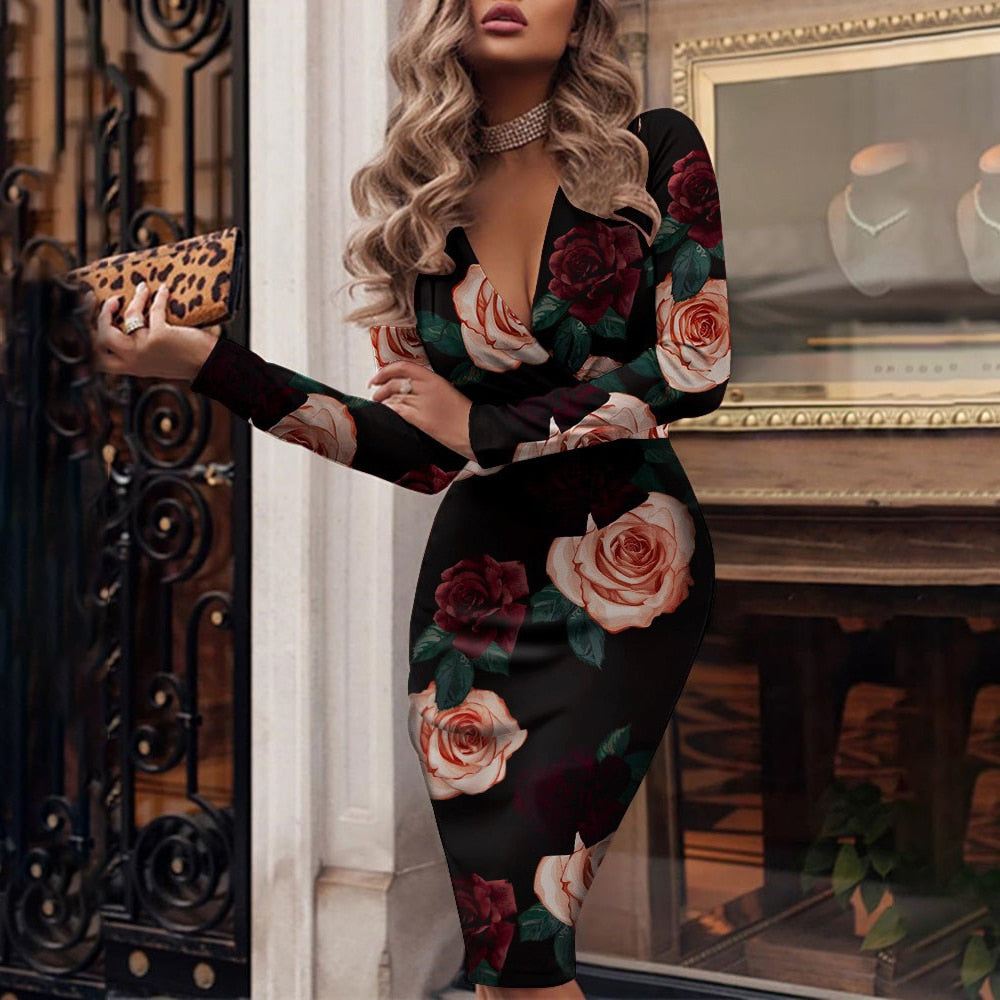 Giada | ormele V-hals jurk voor dames – elegante cocktailjurk voor avond