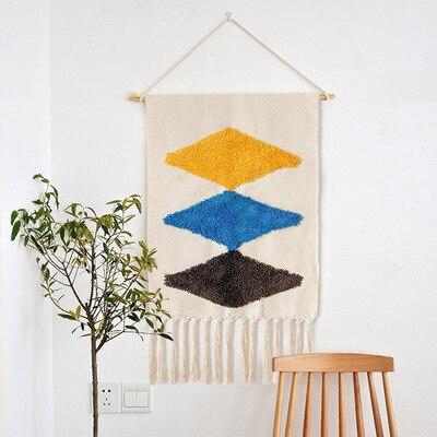 MysticThreads | Boho handgeweven wandkleed met kwastjes - uniek wandkleed