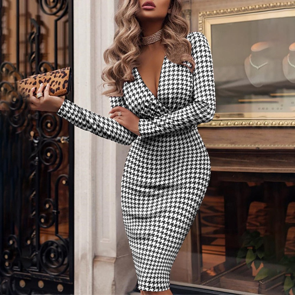 Giada | ormele V-hals jurk voor dames – elegante cocktailjurk voor avond