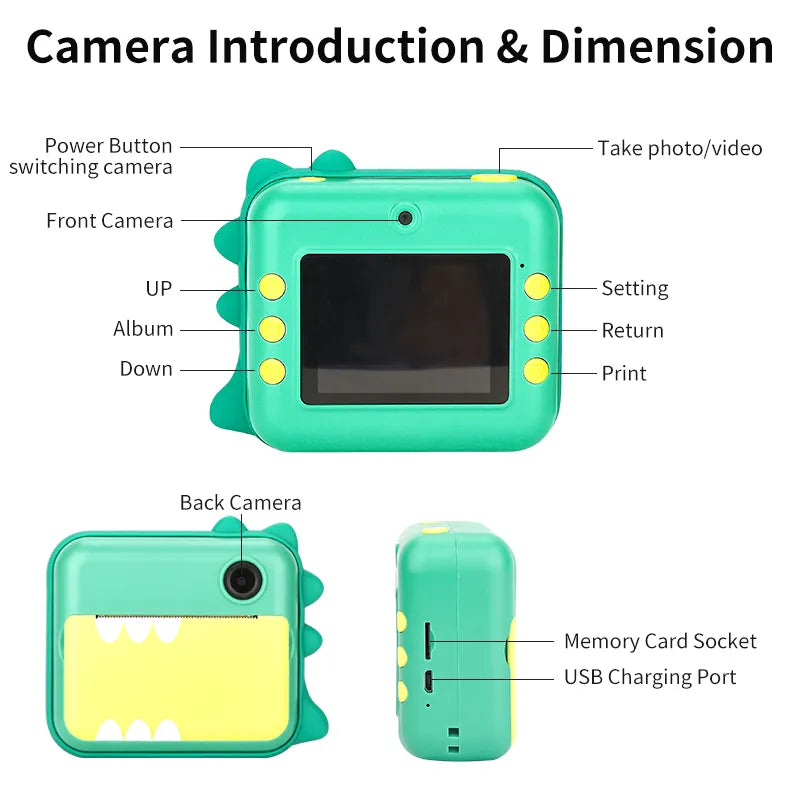 InstaFun | Instant Print HD-camera voor kinderen – Leuke digitale camera met fotoprinter