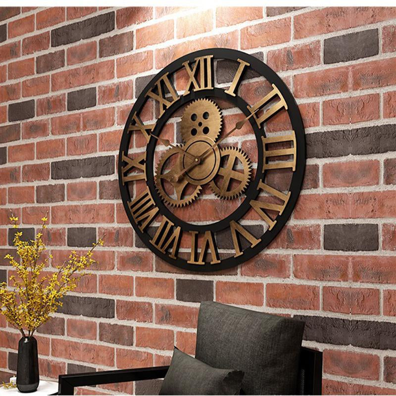 NostalTick | 3D Vintage Industriële Tandwiel Wandklok - Decoratieve Klok