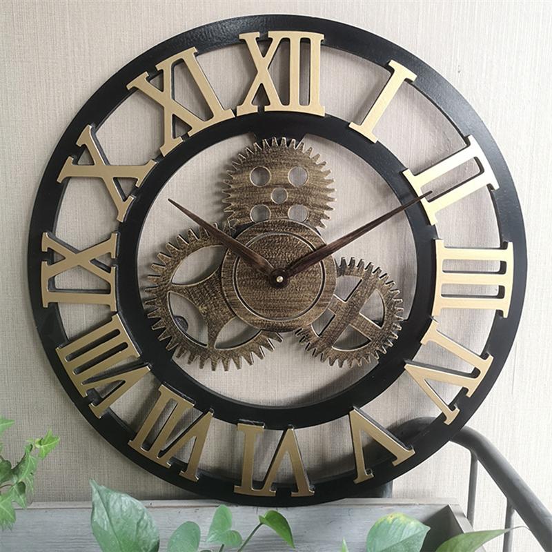 NostalTick | 3D Vintage Industriële Tandwiel Wandklok - Decoratieve Klok