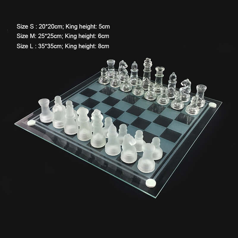 CrystalChess | Elegant glazen schaakspel – Transparant schaakbord en luxe decoratief spel