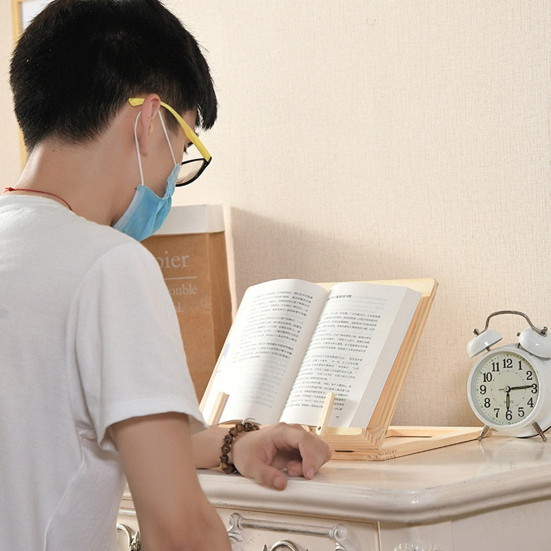 BookPerch | Houten boekenwurmstandaard - Creatieve tablet-, laptop- en boekenhouder