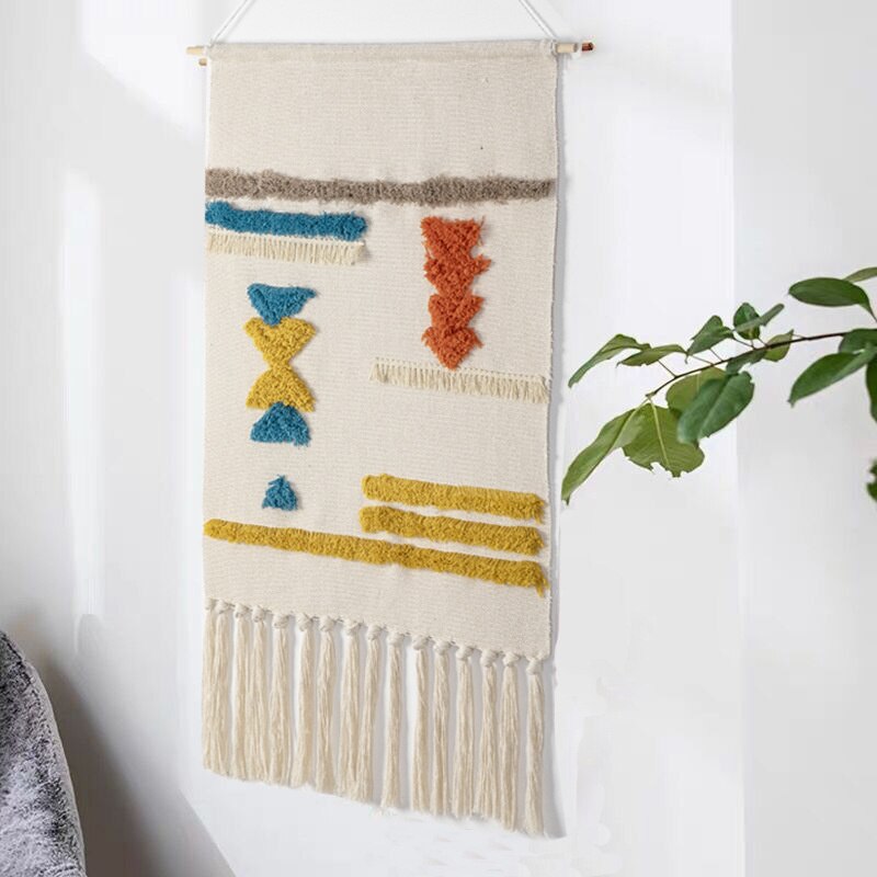 MysticThreads | Boho handgeweven wandkleed met kwastjes - uniek wandkleed