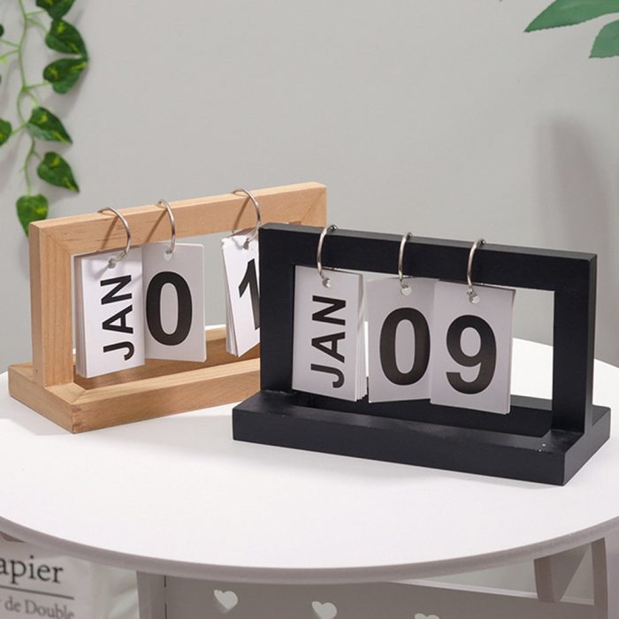 DateFlip | Klassieke houten flip bureaukalender