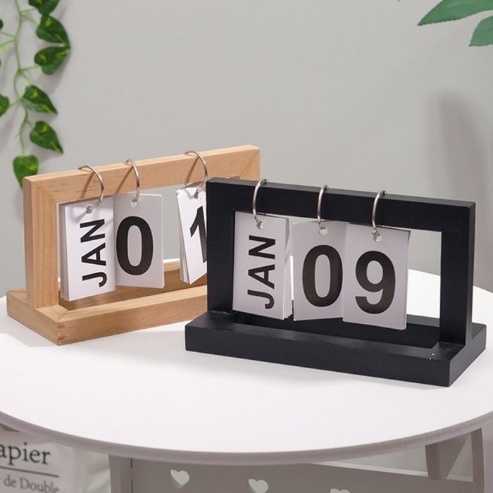 DateFlip | Klassieke houten flip bureaukalender
