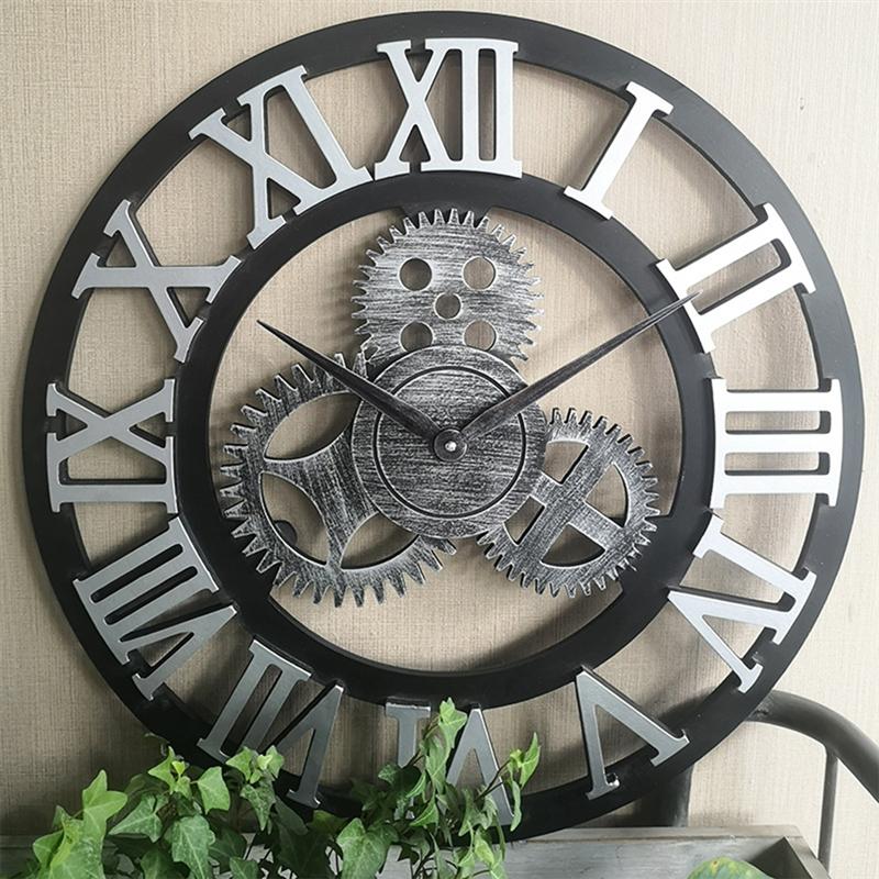 NostalTick | 3D Vintage Industriële Tandwiel Wandklok - Decoratieve Klok