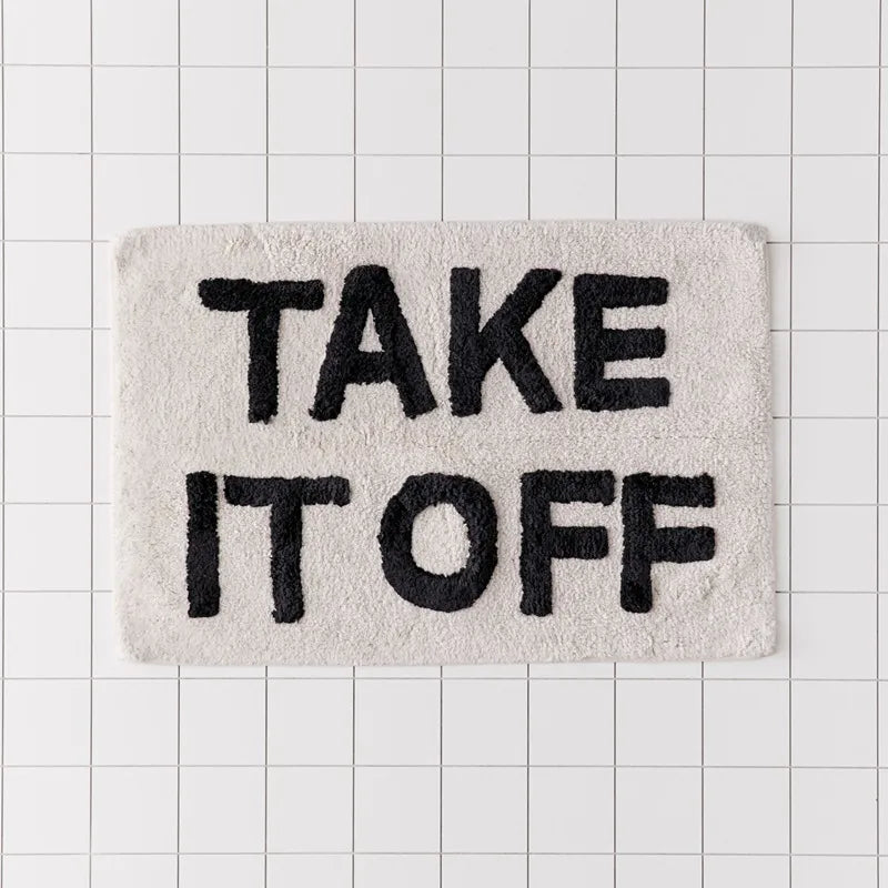 BareMat | Stijlvolle antislipmat met TakeItOff-letterprint