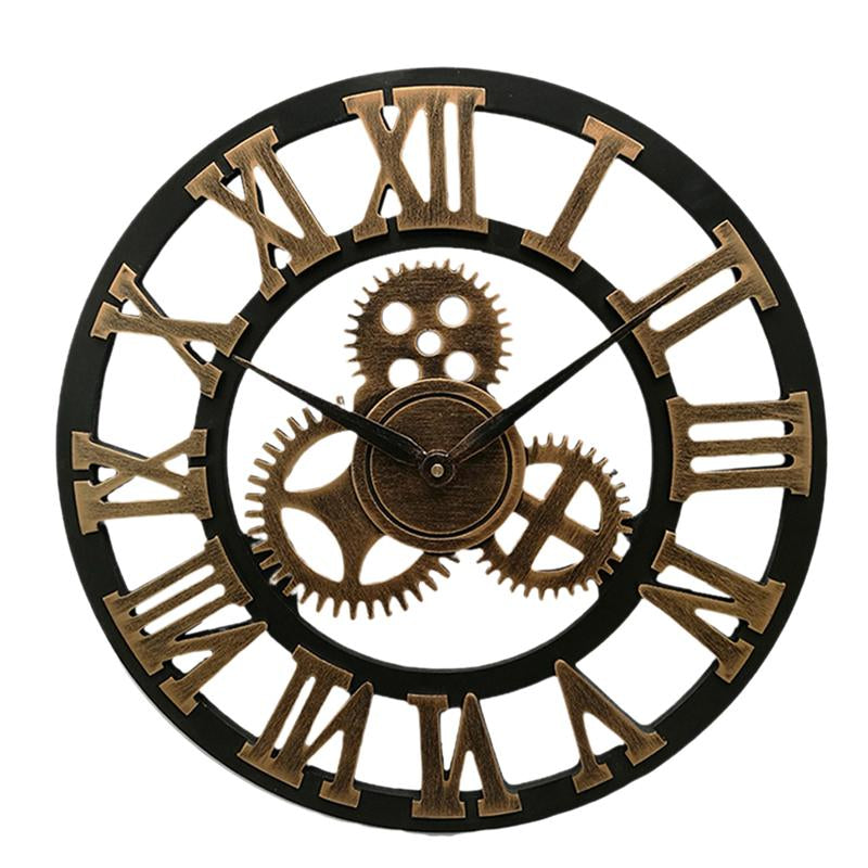 NostalTick | 3D Vintage Industriële Tandwiel Wandklok - Decoratieve Klok