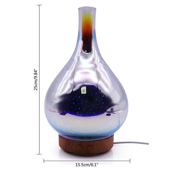 AromaBurst | 3D Glass Vase Aroma Diffuser with LED Color Changing Lights – Essential Oil Diffuser