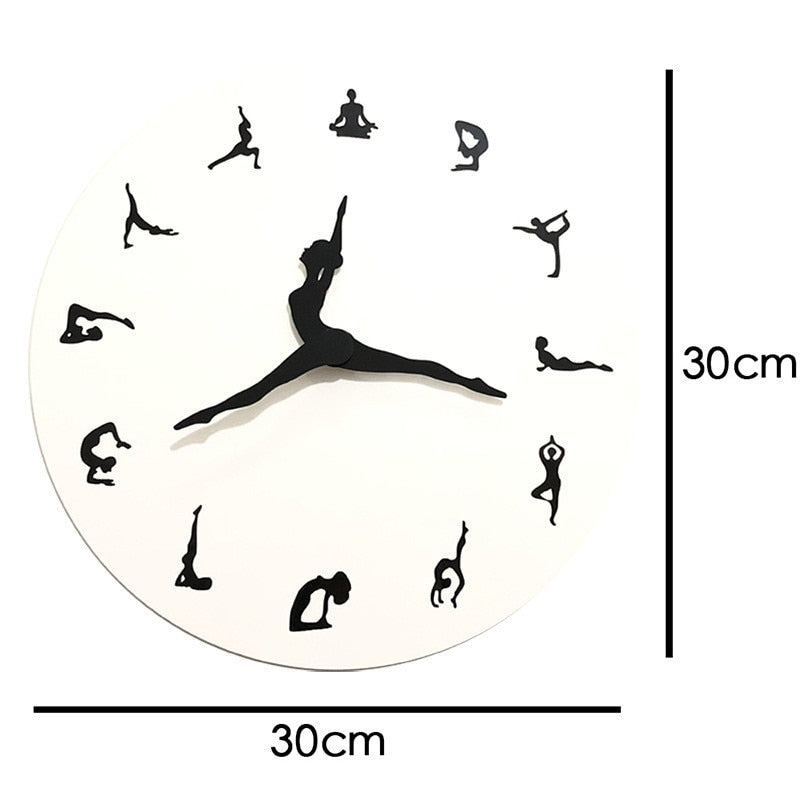 YogaWatch | Decoratieve Wandklok - Stijlvol Timepiece voor Yogaliefhebbers, Decoratie voor thuis